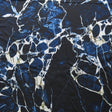 Stretch Woven Dark Navy and Off White Marble Flow Boardshort Fabric