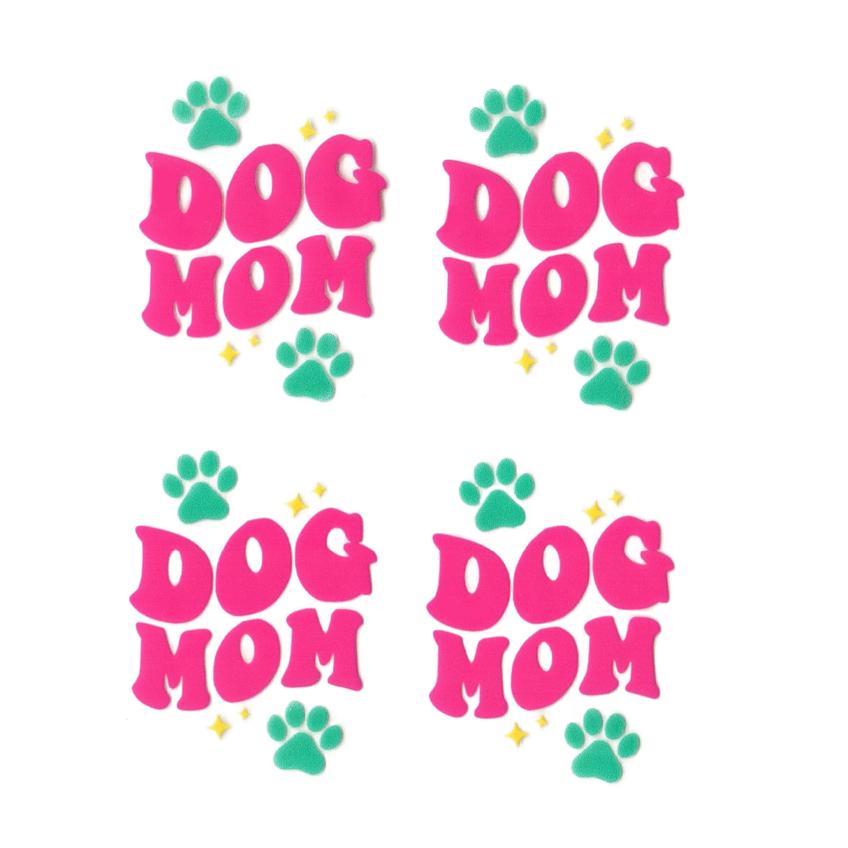 UV DTF Decal - Dog Mom Pink (4 Decals 2")