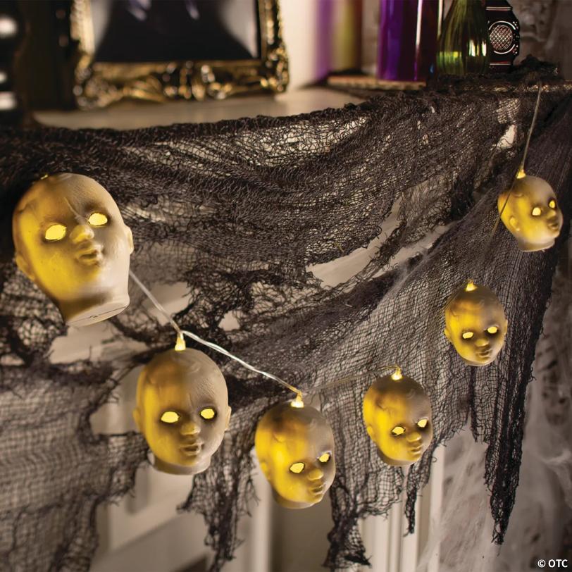 Doll Head String Lights Halloween Decoration