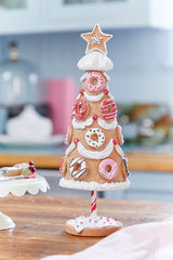 14 Inch Resin Donut Tree Festive Sweets Inspired Christmas Decorative Centerpiece