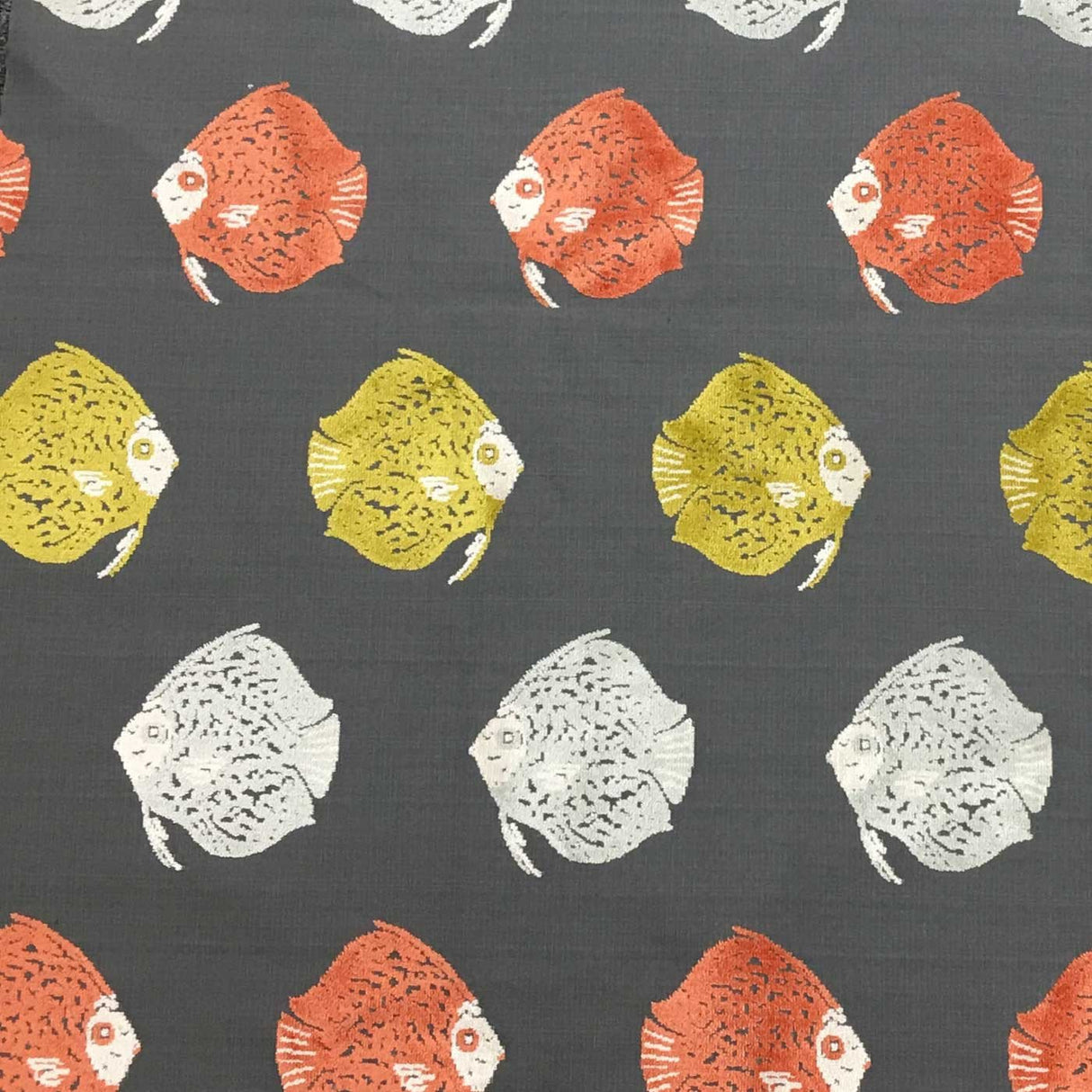Cut Velvet Fish Pattern Upholstery Fabric Dori