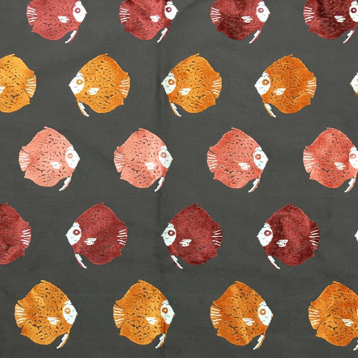 Cut Velvet Fish Pattern Upholstery Fabric Dori