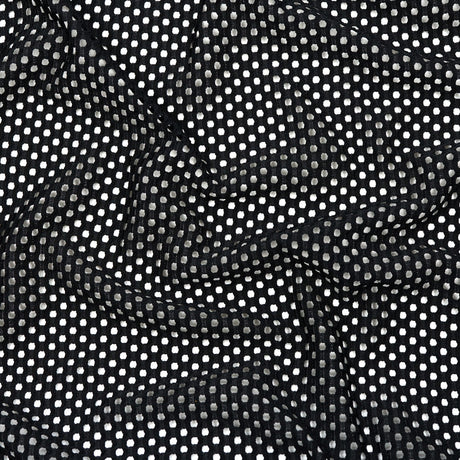 DotFlex Jacquard Stretch Mesh Fabric - Black, 58" Width (1 Yard)