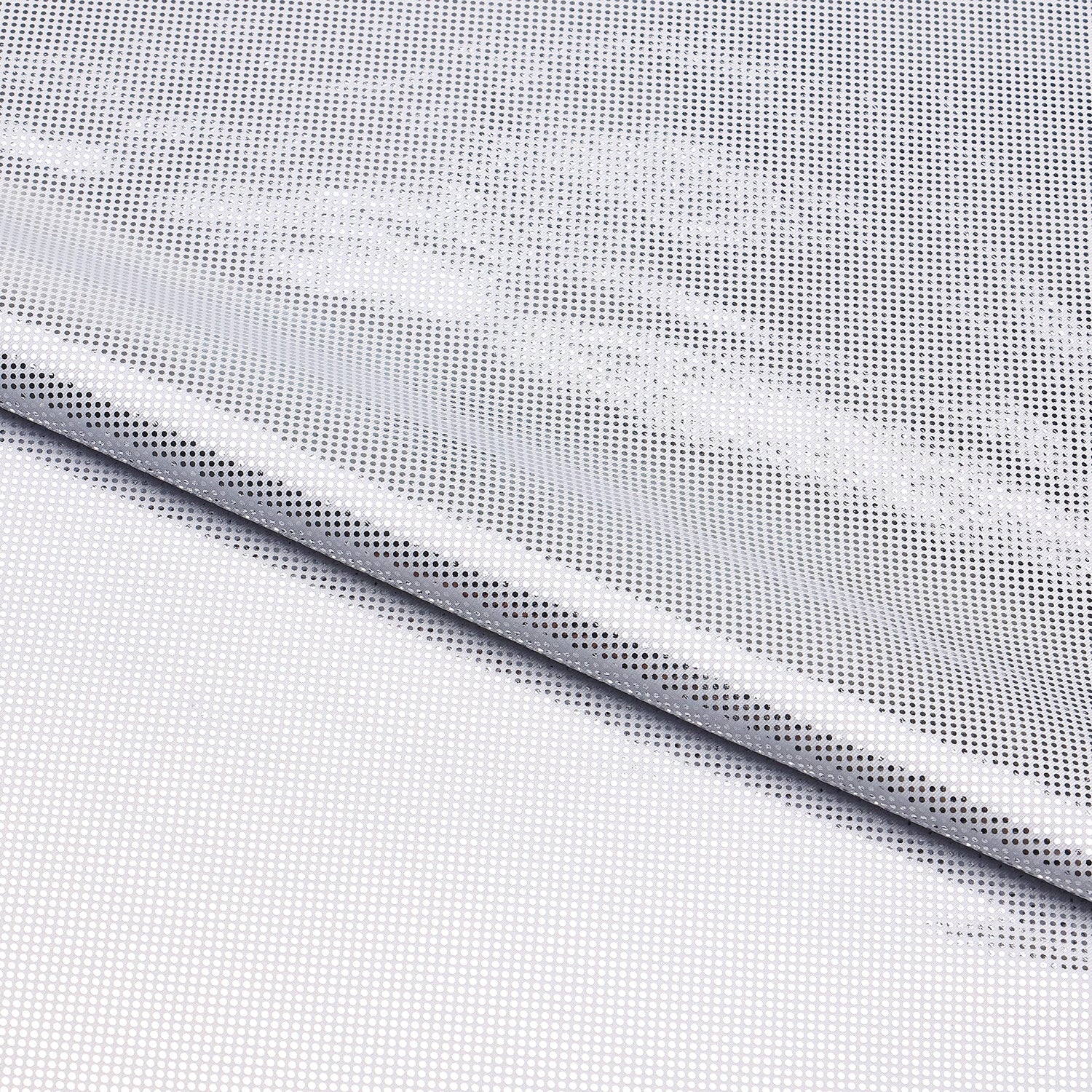 Foiled Spandex Dot Axis White/Silver