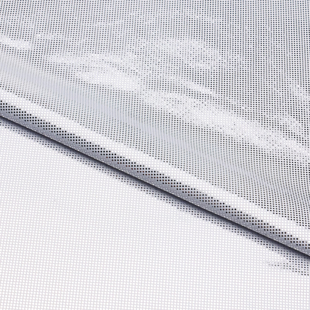 Foiled Spandex Dot Axis White/Silver