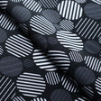 Dots Mix Polyester Spandex Fabric - Black And White Circle Print, 58-60" Width (1 Yard)