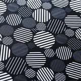 Dots Mix Polyester Spandex Fabric - Black And White Circle Print, 58-60" Width (1 Yard)
