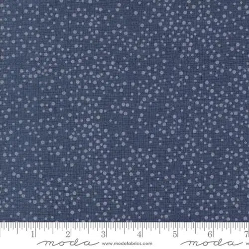 Cotton Fabric Dotty Thatched Navy 44/45" Wide