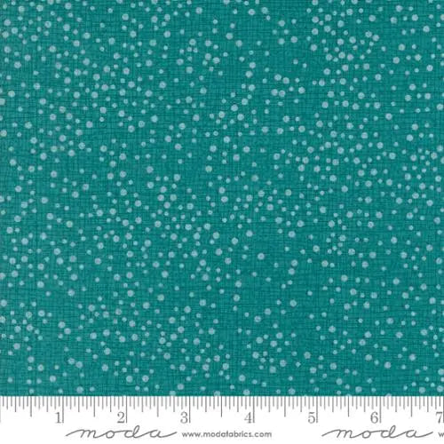 Cotton Print Dotty Thatched Turquoise Fabric