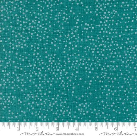 Cotton Print Dotty Thatched Turquoise Fabric