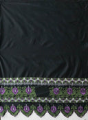 Polyester Embroidered Border Fabric Double Anthurium