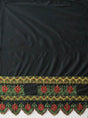 Polyester Embroidered Border Fabric Double Anthurium