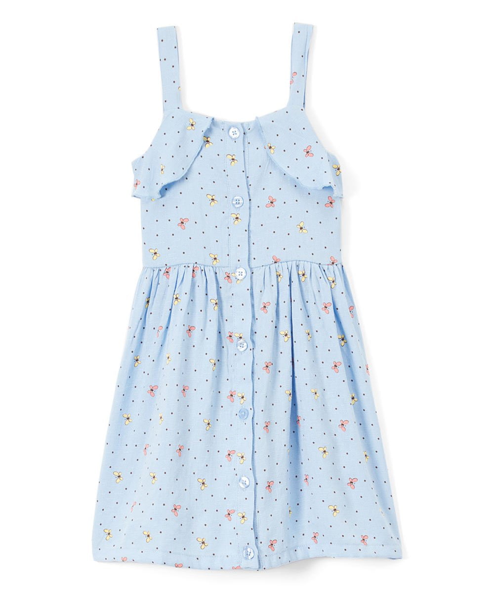 Girl Butterfly Dress - Girls Dresses Fabric - Pink, Blue, Mint, Button Front (1 Piece)