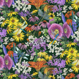 Quilting Cotton Dragonfly Magic Packed Flowers Elizabeth's Studio