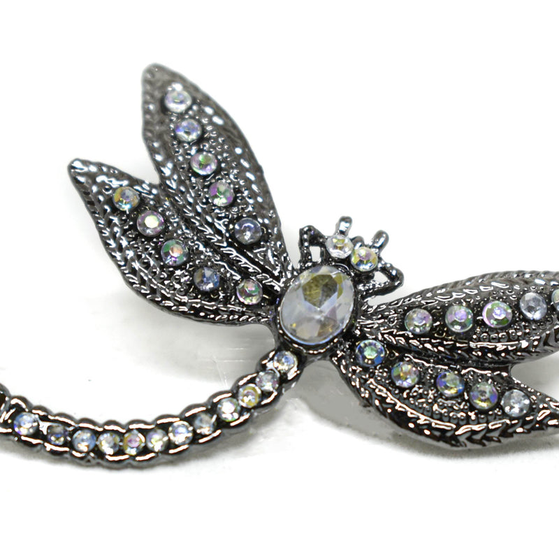 Dragonfly Rhinestone Brooch Pair 2"