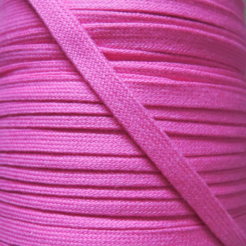 Cotton Hoodie Drawstring Flat Tape Hot Pink 3/8"