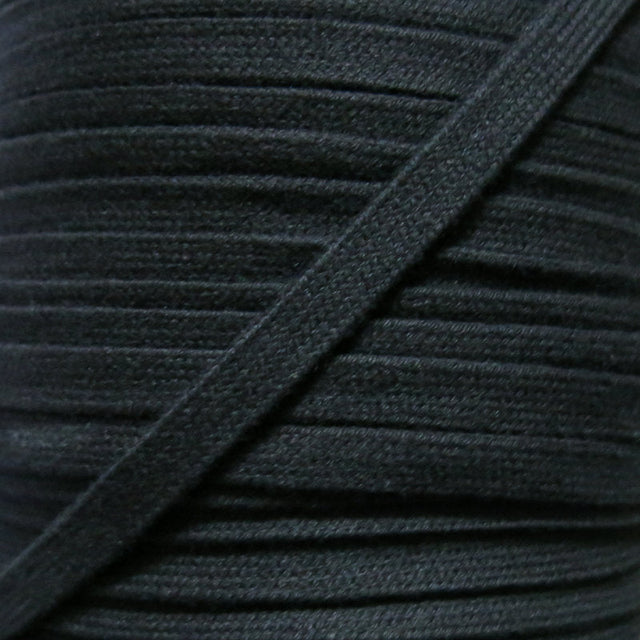 Cotton Hoodie Drawstring Flat Tape Black 3/8"