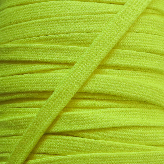 Cotton Hoodie Drawstring Flat Tape Bright Yellow 3/8