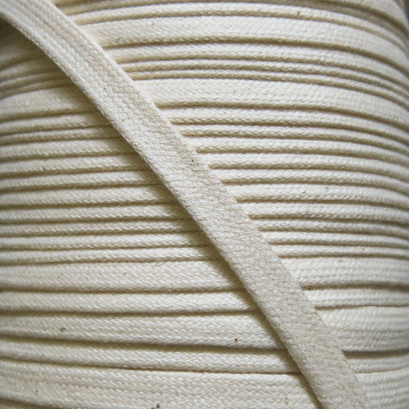 Cotton Hoodie Drawstring Flat Tape 3/8" Natural