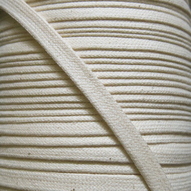 Cotton Hoodie Drawstring Flat Tape 3/8" Natural