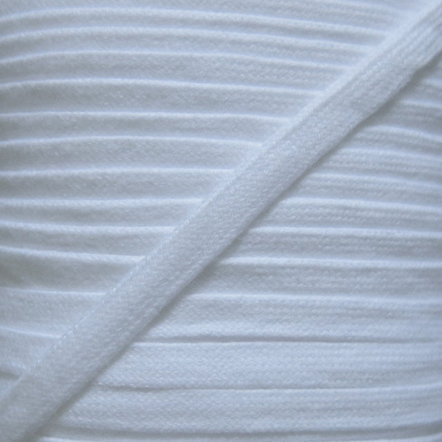 Cotton Hoodie Drawstring Flat Tape White 3/8"