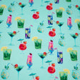 Drink Me Printed Nylon Spandex Fabric - Printed Blue Moon Design, 55/56" Width (1 Yard)