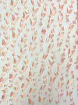 1 Yard Dusty Rose 3D Butterfly Mesh Fabric with Satin Appliqué on Lightweight Stretch Tulle 54 Inch Wide