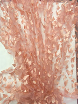 3D Butterflies Dusty Rose Polyester Mesh Fabric - Dusty Rose Butterflies, 54" Width (1 Yard)