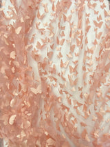 3D Butterflies Dusty Rose Polyester Mesh Fabric - Dusty Rose Butterflies, 54" Width (1 Yard)