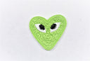Embroidered Heart Patch with Eyes