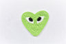 Embroidered Heart Patch with Eyes
