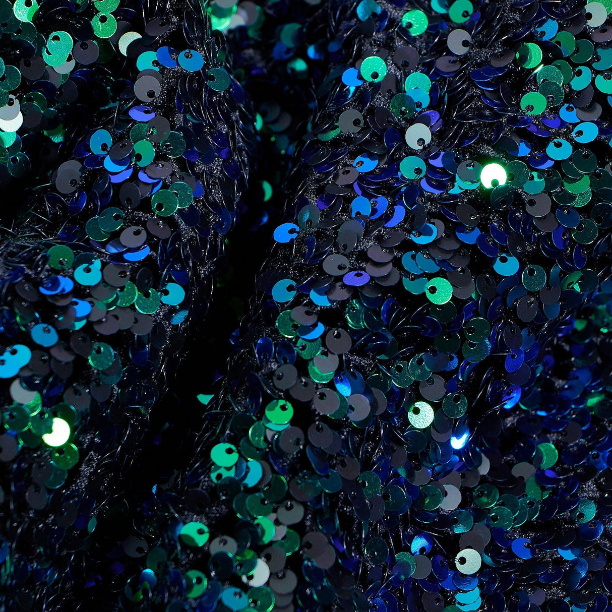 Duchess Stretch Velvet Sequin Polyester Spandex Fabric - Embroidered 3-D Sequins, 46/47" Width (1 Yard)