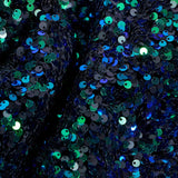 Duchess Stretch Velvet Sequin Polyester Spandex Fabric - Embroidered 3-D Sequins, 46/47" Width (1 Yard)