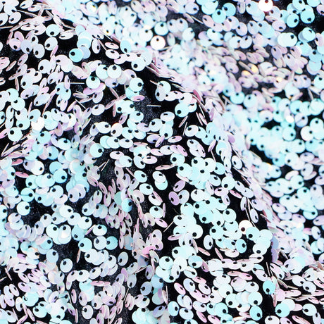 Duchess Stretch Velvet Sequin Polyester Spandex Fabric - Embroidered Sequins, 46/47" Width, 2-Way Stretch (1 Yard)