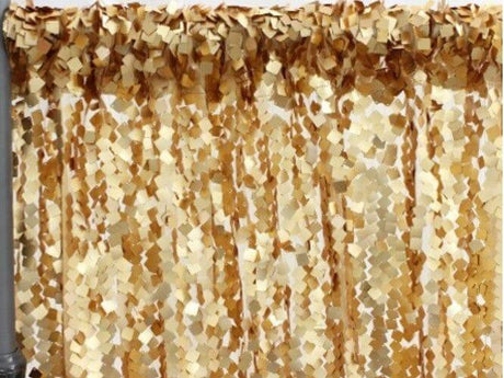 Dull Square Dazzle Polyester Fabric - Square Sequins, Sheer Mesh, 52" Width (1 Yard)