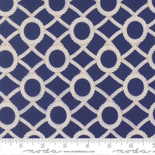 Cotton Rope Net Fabric Dusk Reef Dark Blue 44/45"