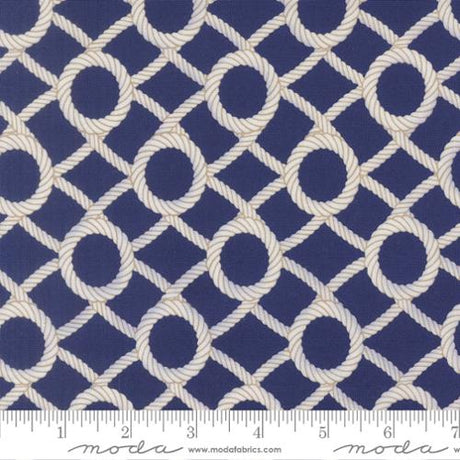 Cotton Rope Net Fabric Dusk Reef Dark Blue 44/45"