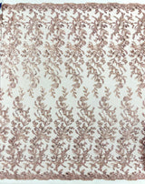 Butterfly Corded Lace Fabric - Butterfly Embroidery, Metallic Sequins, 54" Width (1 Yard)