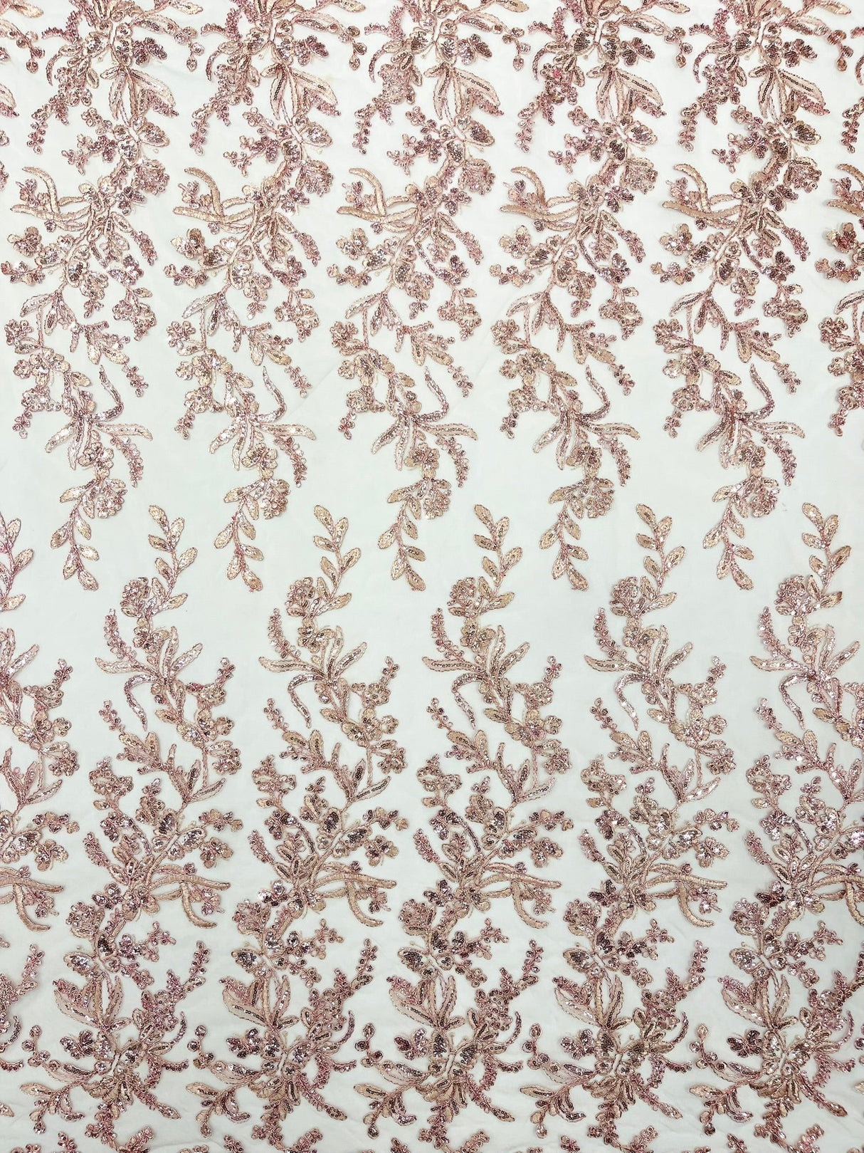 Butterfly Corded Lace Fabric - Butterfly Embroidery, Metallic Sequins, 54" Width (1 Yard)