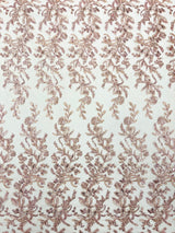 Butterfly Corded Lace Fabric - Butterfly Embroidery, Metallic Sequins, 54" Width (1 Yard)