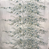 Beaded 3D Floral Lace Fabric Off White