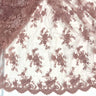 Corded Bridal Lace Fabric on Polyester Net Mesh