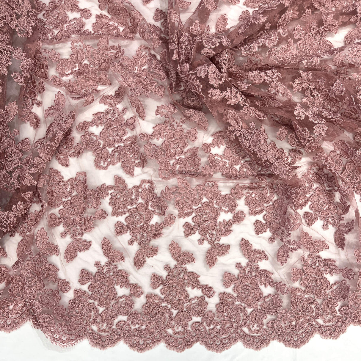 Corded Bridal Lace Embroidered Net Mesh