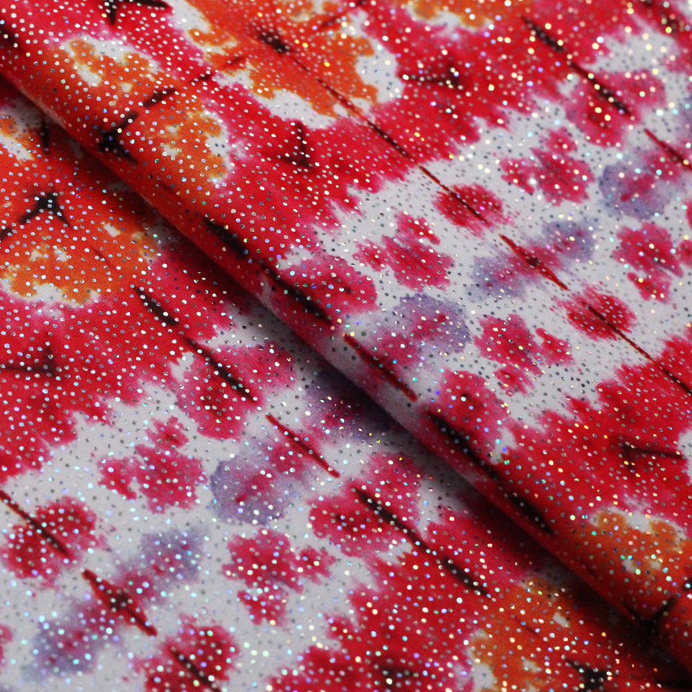 Dye Batik Polyester Spandex Fabric - Multicolor Tribal African Pattern, 58/60" Width (1 Yard)