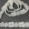 1 Yard Delicate Beaded Corded Lace Trimming Embroidered Polyester Organza for Dresses 1 Inch Width