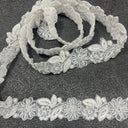 Beaded Corded Lace Trim Champagne