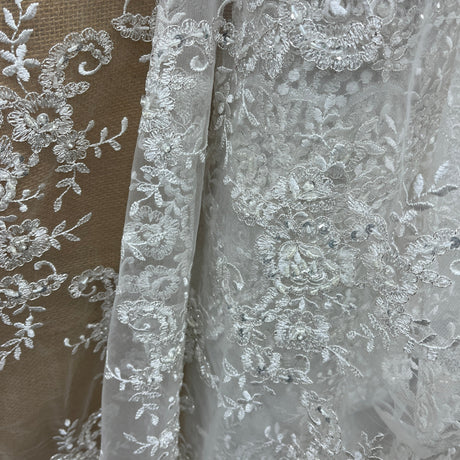 Beaded Corded Bridal Lace