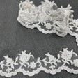 Beaded Corded Lace Trim White Ivory