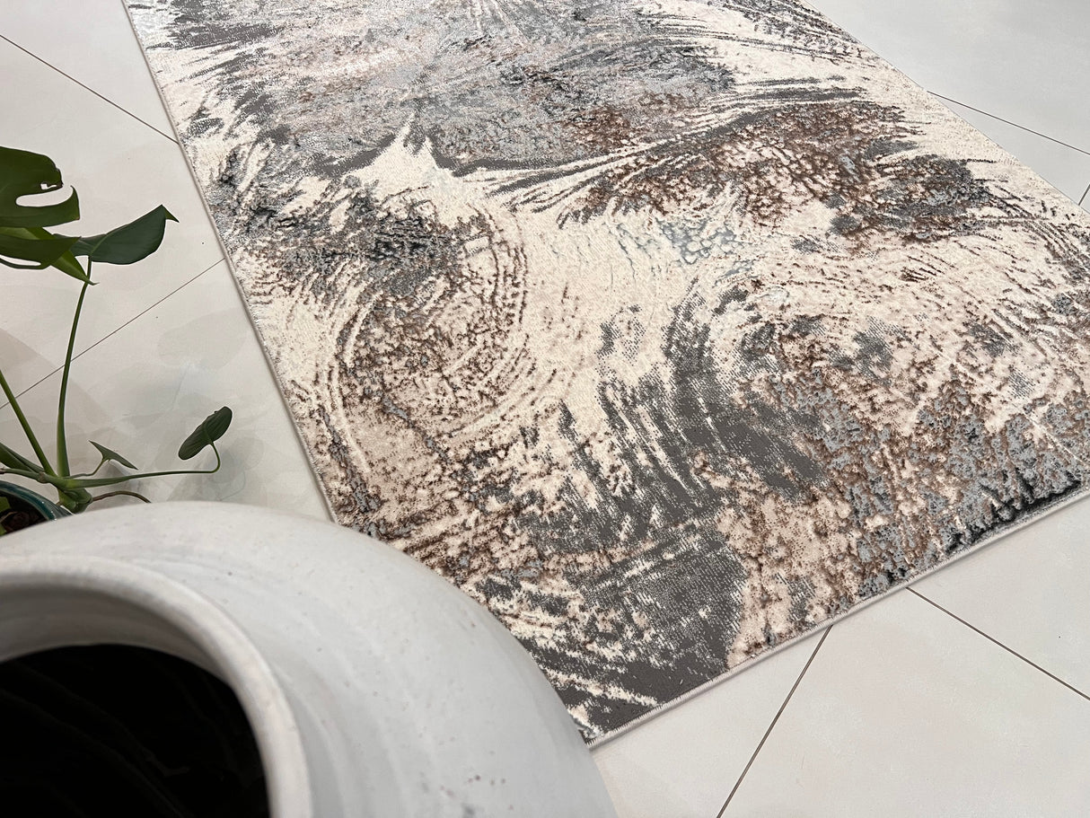 BIV 606 Polyester Viscose Blend Fabric - Color-Changing Flat Weave, Area Rug, 5' 2" X 7' 5" (1 Unit)