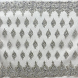 Beaded 3D Floral Lace Fabric